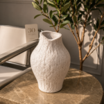 Ivory Lava Stone Ceramic Vase for Organic Modern Décor - Image 3