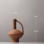 Terracotta Ceramic Vase with Sculptural Handle for Modern Rustic Décor - Image 2