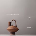 Terracotta Ceramic Vase with Sculptural Handle for Modern Rustic Décor - Image 3