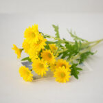 Artificial Daisy Flower Spray with realistic faux blooms and green foliage for home décor