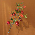 Artificial Fruit Branch with realistic faux fruits and green leaves for home décor