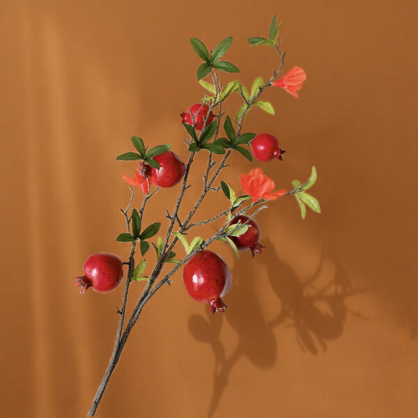 Artificial Fruit Branch with realistic faux fruits and green leaves for home décor