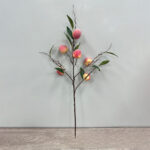 Artificial Fruit Branch with realistic faux fruits and green leaves for home décor