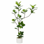 Artificial Fiddle Leaf Fig Tree with realistic green leaves and a natural-looking trunk for modern indoor home décor.