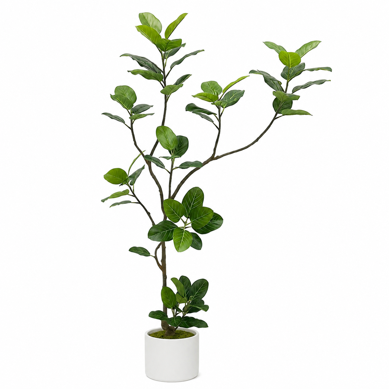 Tree 7 Artificial Fiddle Leaf Fig Tree with realistic green leaves and a natural-looking trunk for modern indoor home décor.