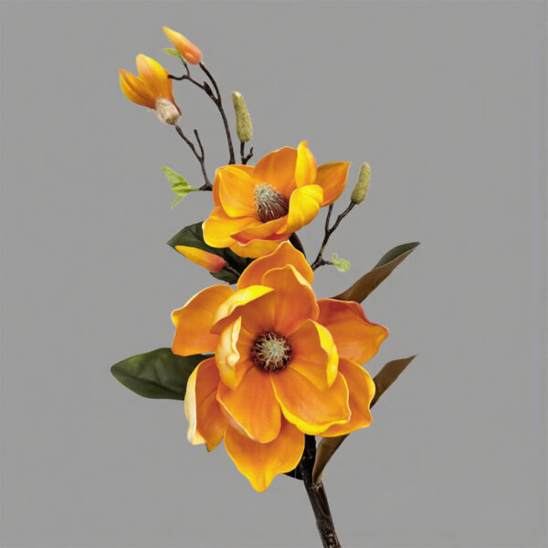 Artificial Magnolia Stem with realistic faux flowers for elegant home décor