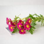 Artificial Daisy Flower Spray with realistic faux blooms and green foliage for home décor