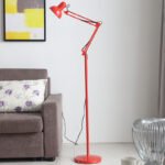 Modern adjustable floor lamp with flexible swing arm for reading and home office lighting