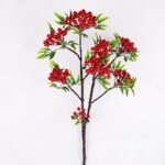 Artificial Berry Spray with realistic faux berry clusters and green leaves for home décor