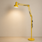 Modern adjustable floor lamp with flexible swing arm for reading and home office lighting