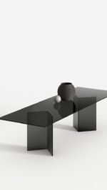 Smoked Glass Dining Table | Vitra - Image 2