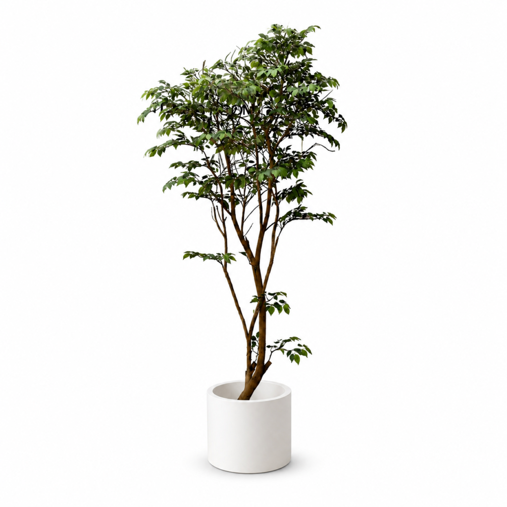 Premium Artificial Leaf Banyan Tree with realistic green foliage, natural-looking branches, and a textured trunk for modern indoor home décor.
