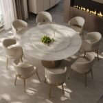 Round Marble Dining Table with Lazy Susan | Marbella - Image 2